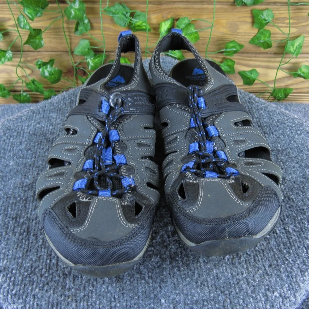 Ozark Trail Men's Sport Sandals Size 11 Grey Blue Drawstring Straps‎
